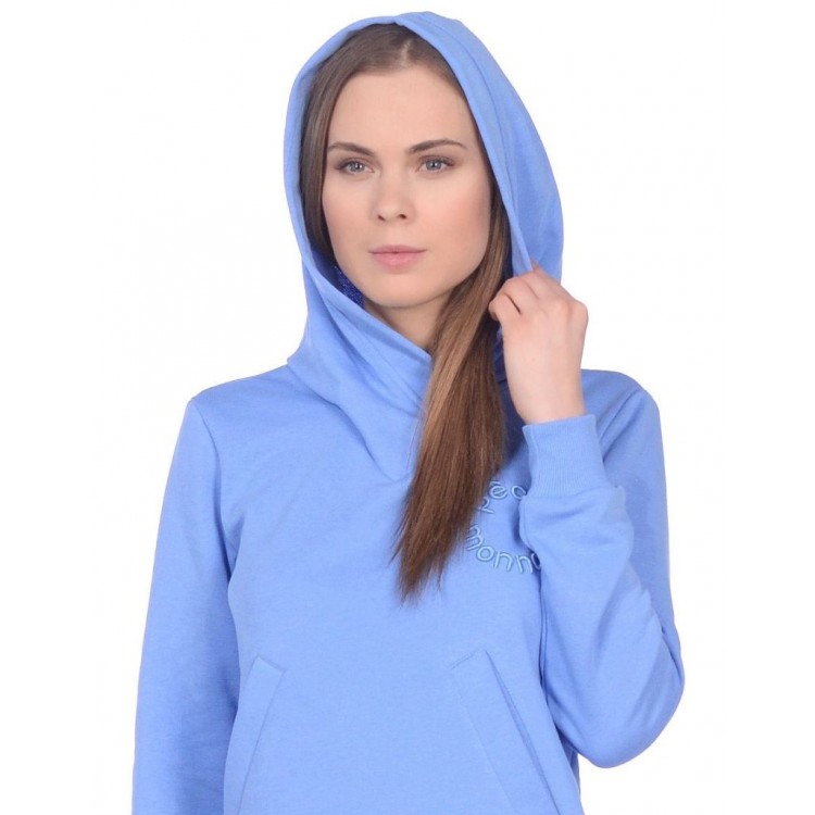 Худи женское с капюшоном 1742 Ease - azure, PECHE MONNAIE