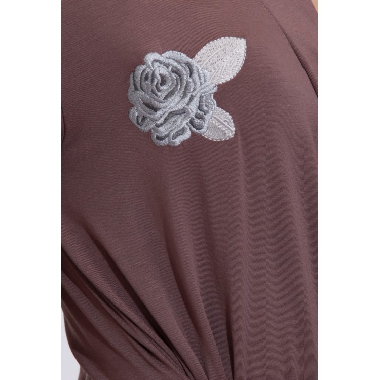 Женский трикотажный халат из бамбука 216 chocolate Emotion, PECHE MONNAIE 