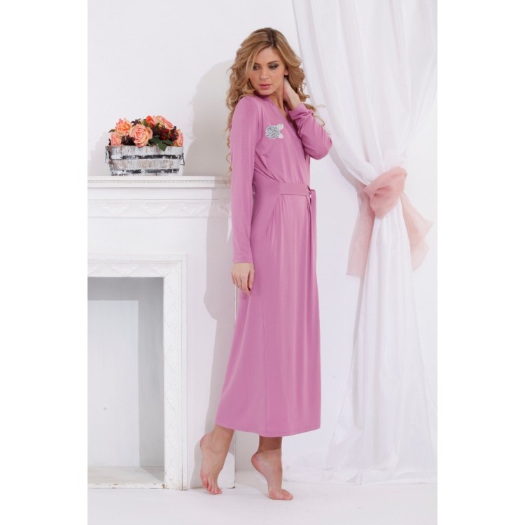 Женский трикотажный халат из бамбука 216 purple Emotion, PECHE MONNAIE 