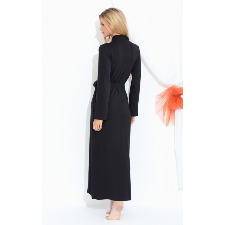 Женский трикотажный халат из бамбука 217 black Sweet Lady, PECHE MONNAIE 