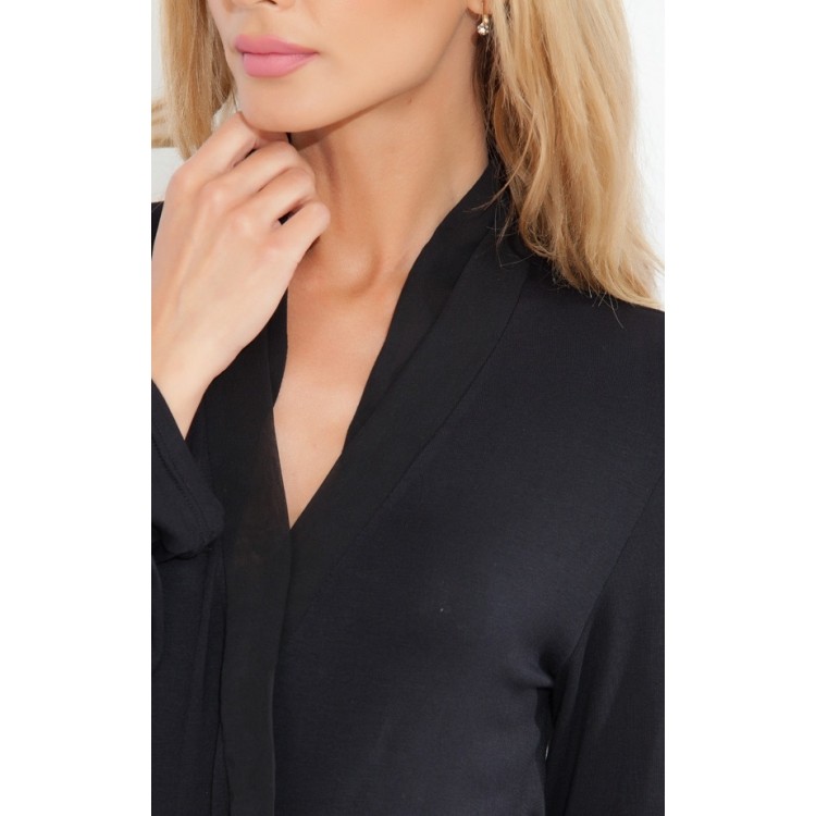 Женский трикотажный халат из бамбука 217 black Sweet Lady, PECHE MONNAIE 