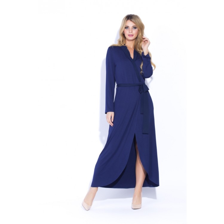 Женский темно-синий халат из бамбука  217 dark blue, PECHE MONNAIE 