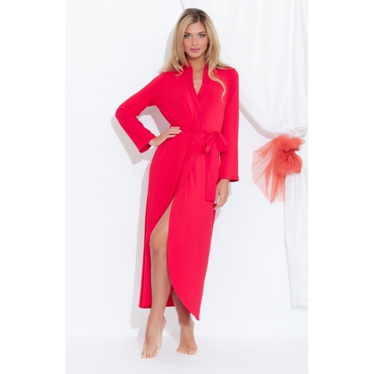 Женский трикотажный халат из бамбука 217 red Sweet Lady, PECHE MONNAIE 