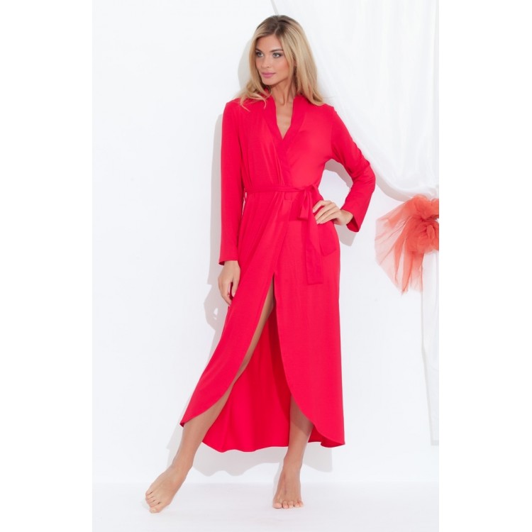 Женский трикотажный халат из бамбука 217 red Sweet Lady, PECHE MONNAIE 