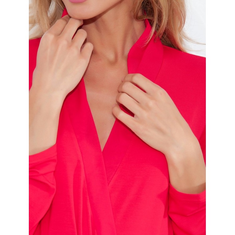 Женский трикотажный халат из бамбука 217 red Sweet Lady, PECHE MONNAIE 