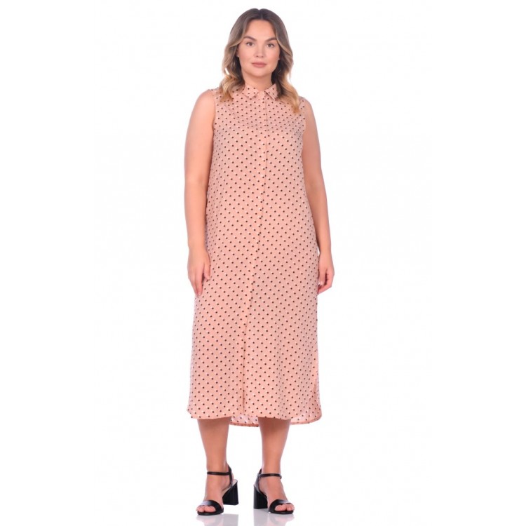 Платье-туника из вискозы  221 Sunrise pudra goroh, PECHE MONNAIE