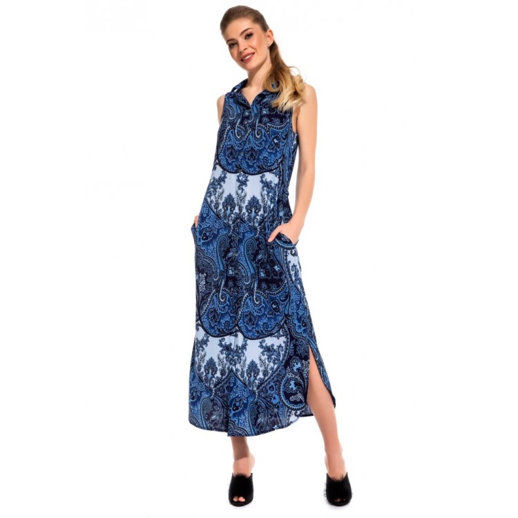 Платье-туника из вискозы  221 Sunrise blue, PECHE MONNAIE