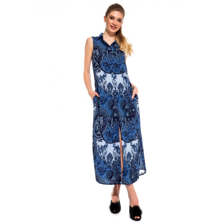 Платье-туника из вискозы  221 Sunrise blue, PECHE MONNAIE