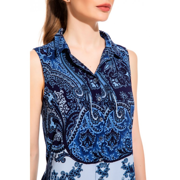 Платье-туника из вискозы  221 Sunrise blue, PECHE MONNAIE