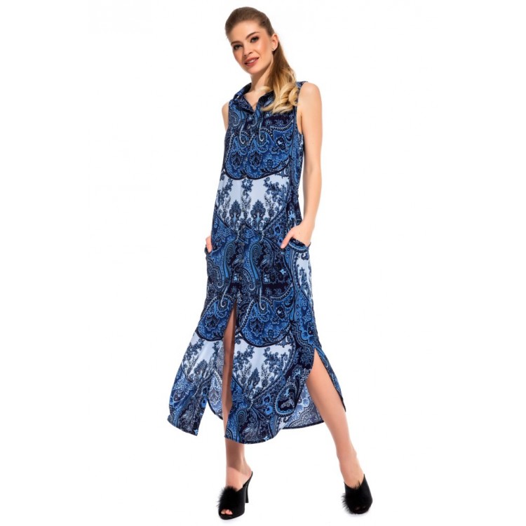 Платье-туника из вискозы  221 Sunrise blue, PECHE MONNAIE