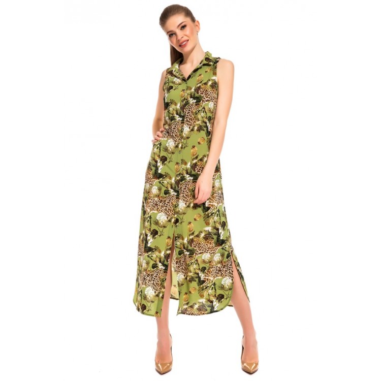 Платье-туника из вискозы  221 Sunrise green, PECHE MONNAIE