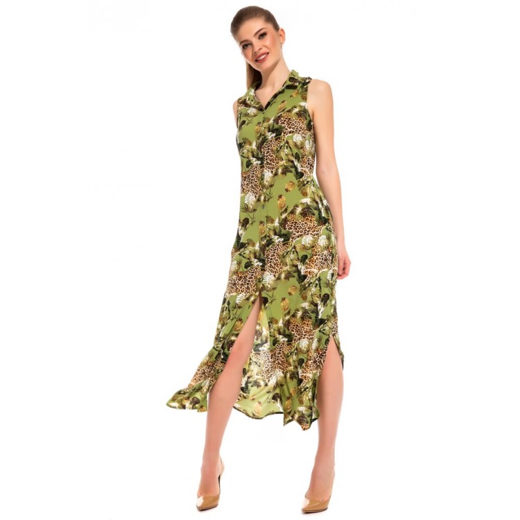 Платье-туника из вискозы  221 Sunrise green, PECHE MONNAIE