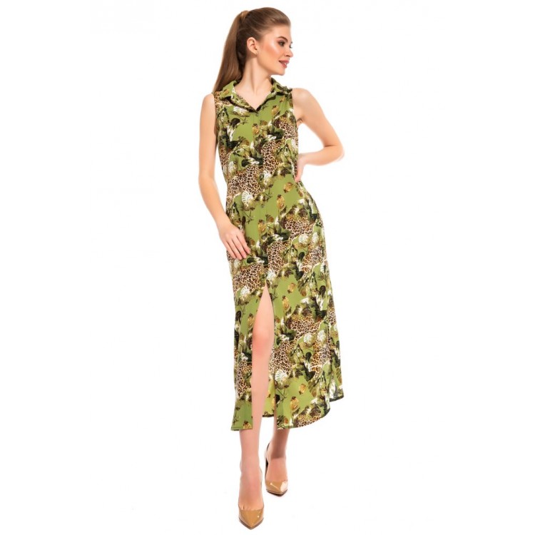 Платье-туника из вискозы  221 Sunrise green, PECHE MONNAIE