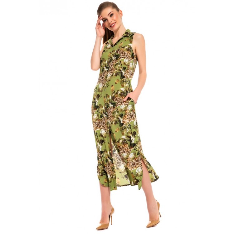 Платье-туника из вискозы  221 Sunrise green, PECHE MONNAIE