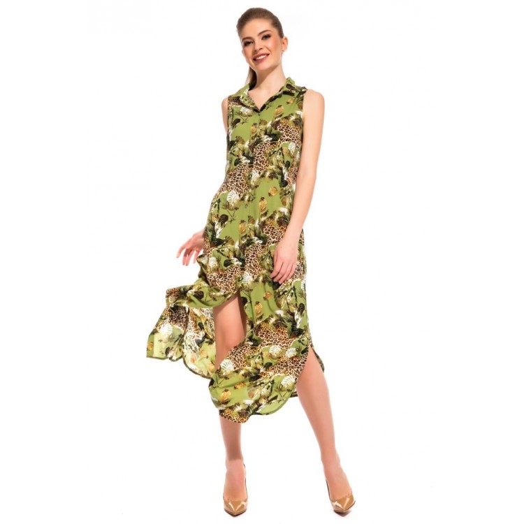 Платье-туника из вискозы  221 Sunrise green, PECHE MONNAIE