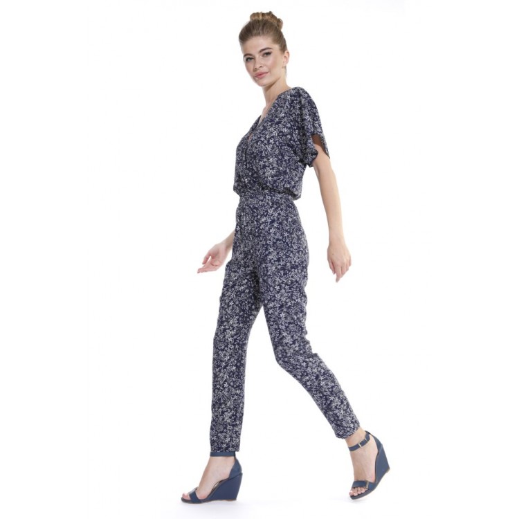 Комбинезон из натурального штапеля 225 Bleu magique dark blue, PECHE MONNAIE