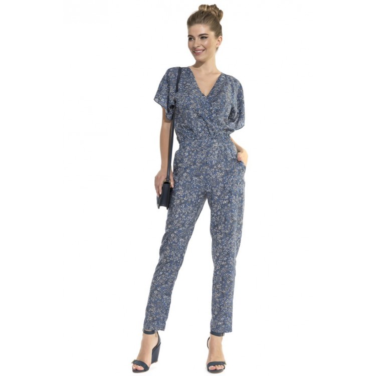 Комбинезон из натурального штапеля 225 Bleu magique jeans, PECHE MONNAIE