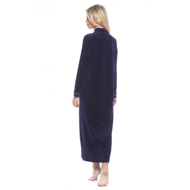 Длинный женский велюровый халат AURORE 391 aubergine, PECHE MONNAIE