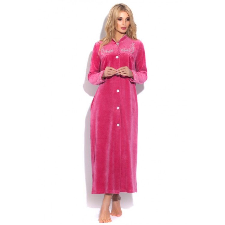 Длинный женский велюровый халат AURORE 391roses, PECHE MONNAIE