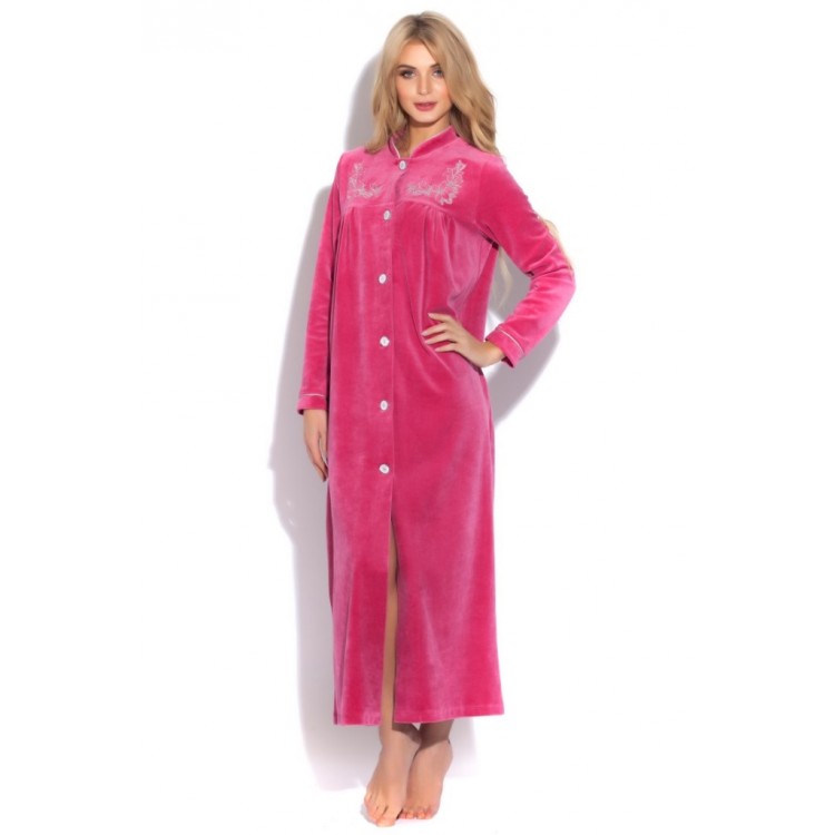 Длинный женский велюровый халат AURORE 391roses, PECHE MONNAIE