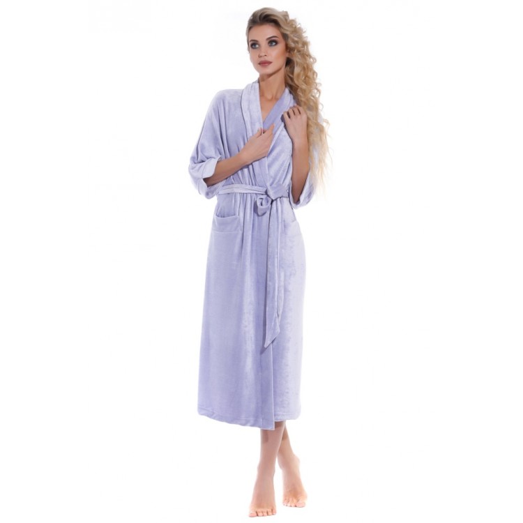 Женский велюровый халат 398 Expressive lilac, PECHE MONNAIE