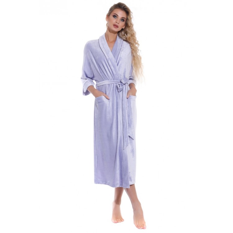 Женский велюровый халат 398 Expressive lilac, PECHE MONNAIE
