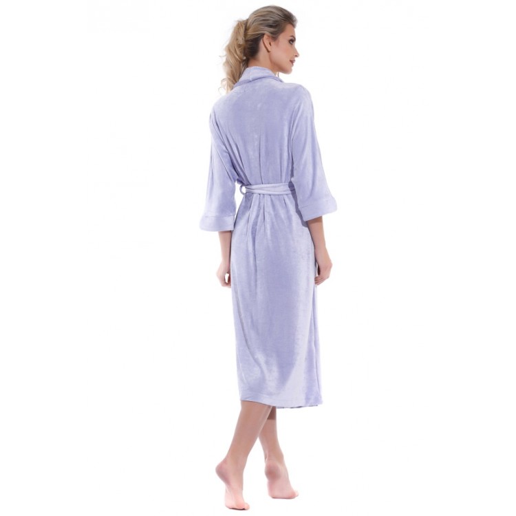 Женский велюровый халат 398 Expressive lilac, PECHE MONNAIE