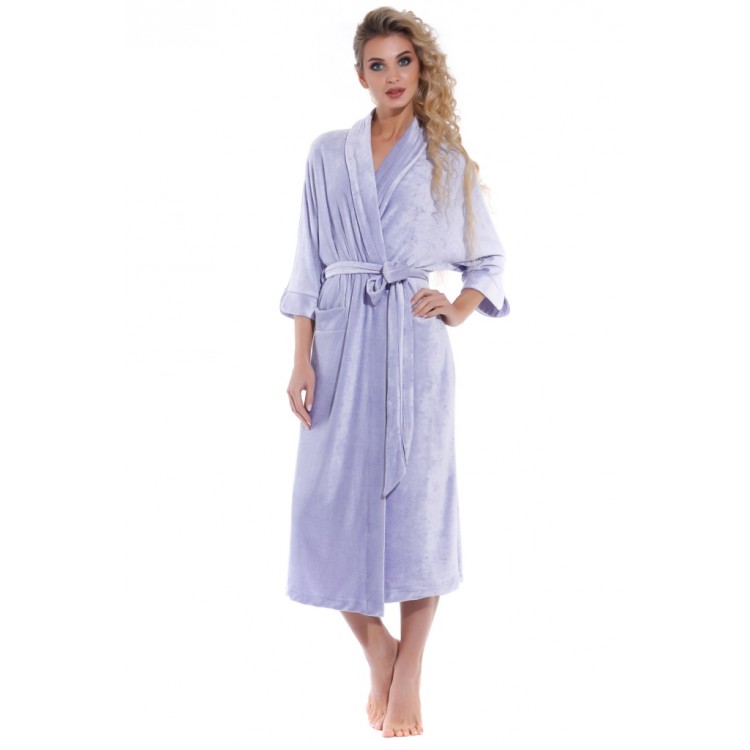 Женский велюровый халат 398 Expressive lilac, PECHE MONNAIE