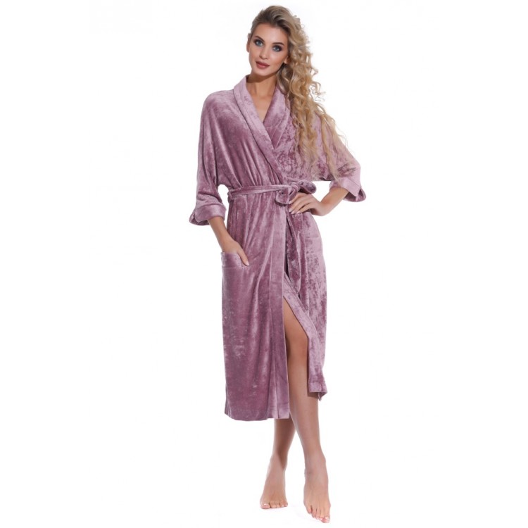 Женский велюровый халат 398 Expressive plum, PECHE MONNAIE