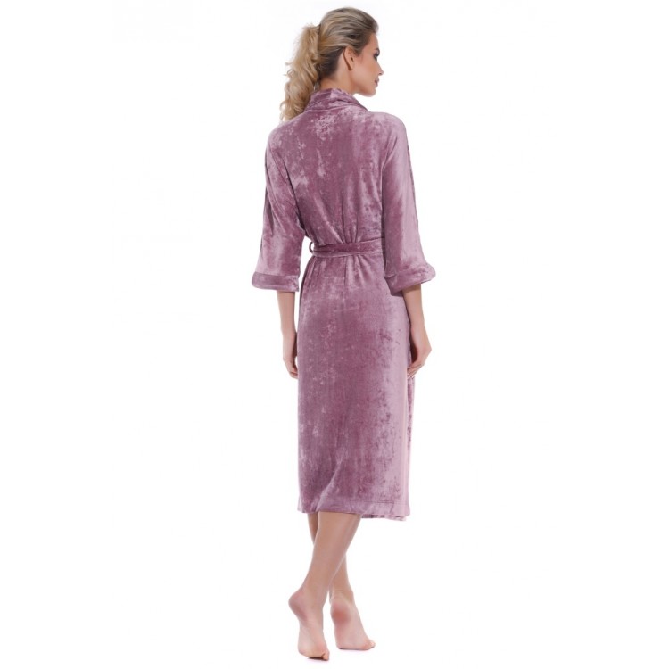 Женский велюровый халат 398 Expressive plum, PECHE MONNAIE
