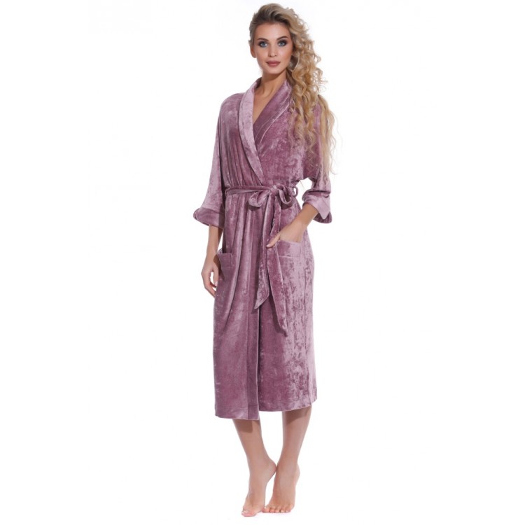 Женский велюровый халат 398 Expressive plum, PECHE MONNAIE