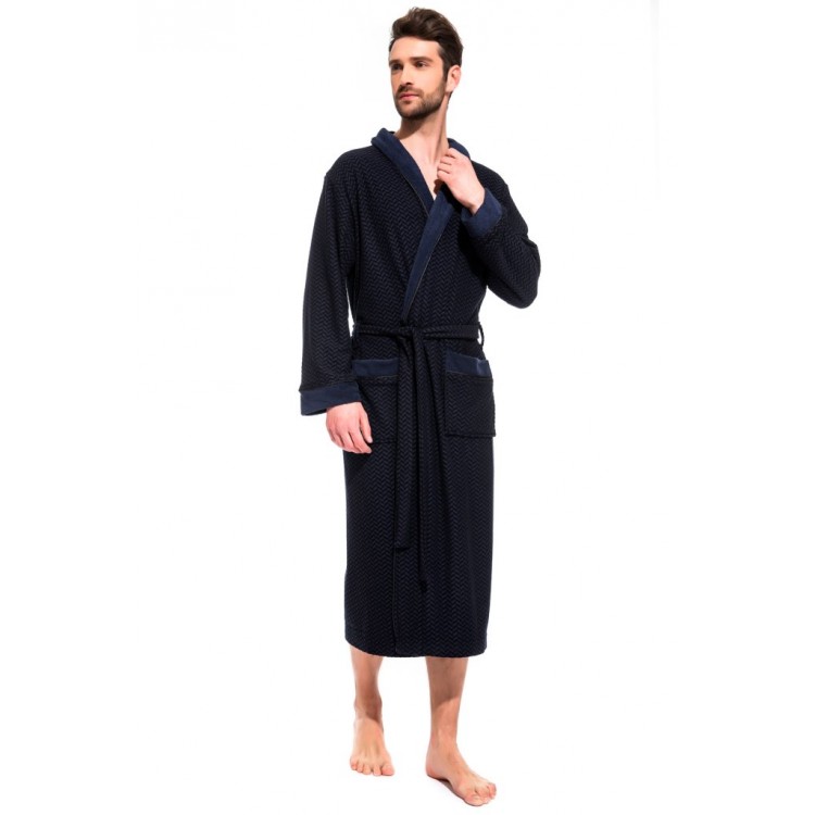 Облегченный махровый халат из бамбука 419 Organique Bamboo blue, PECHE MONNAIE