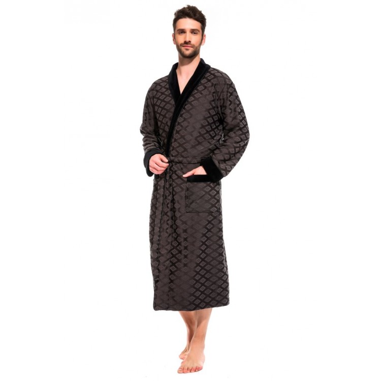 Облегченный махровый халат из бамбука 420 Organique Bamboo anthracite, PECHE MONNAIE
