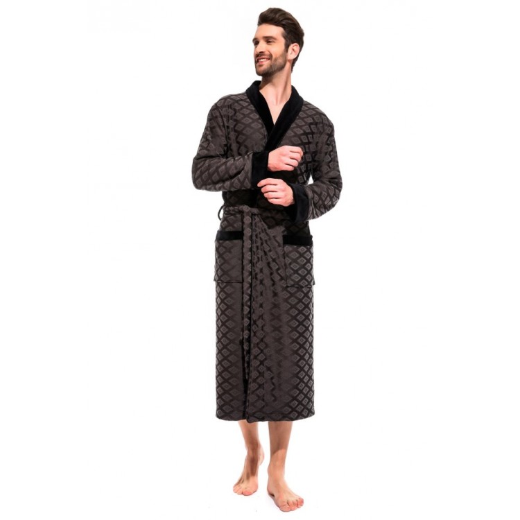 Облегченный махровый халат из бамбука 420 Organique Bamboo anthracite, PECHE MONNAIE