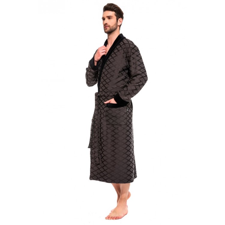 Облегченный махровый халат из бамбука 420 Organique Bamboo anthracite, PECHE MONNAIE