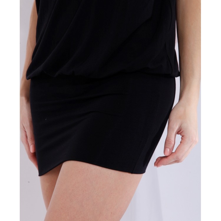 Бордовое летнее платье В708 black, Peache Mone