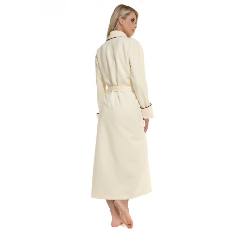 Длинный женский махровый халат 709 cream Caramélé, PECHE MONNAIE