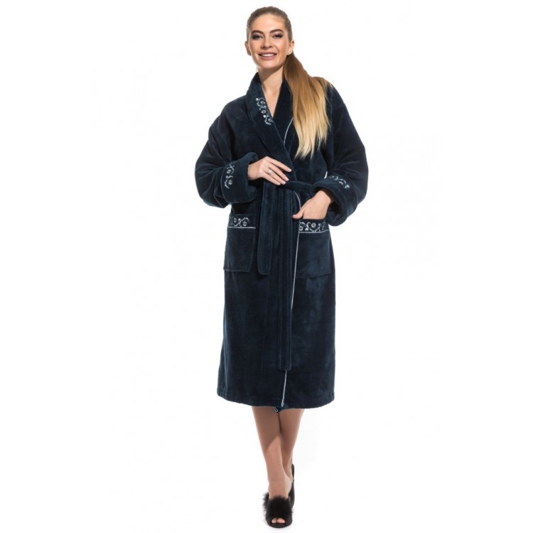 Длинный женский махровый халат 709 sapfir Caramélé, PECHE MONNAIE