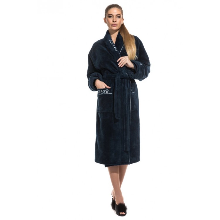 Длинный женский махровый халат 709 sapfir Caramélé, PECHE MONNAIE