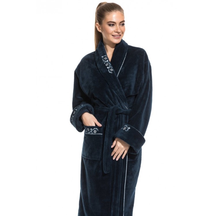 Длинный женский махровый халат 709 sapfir Caramélé, PECHE MONNAIE