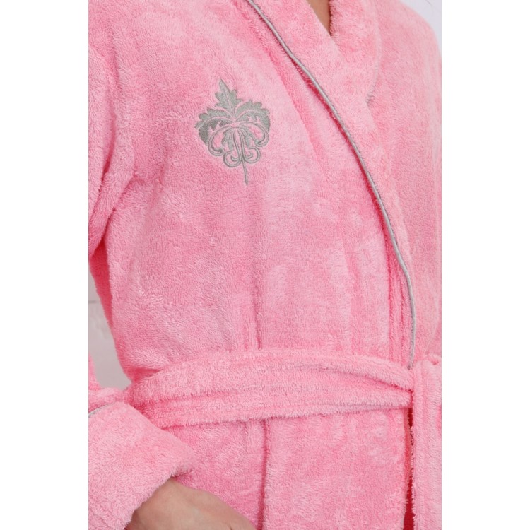 Длинный женский  махровый халат из бамбука 719pink Queen, PECHE MONNAIE