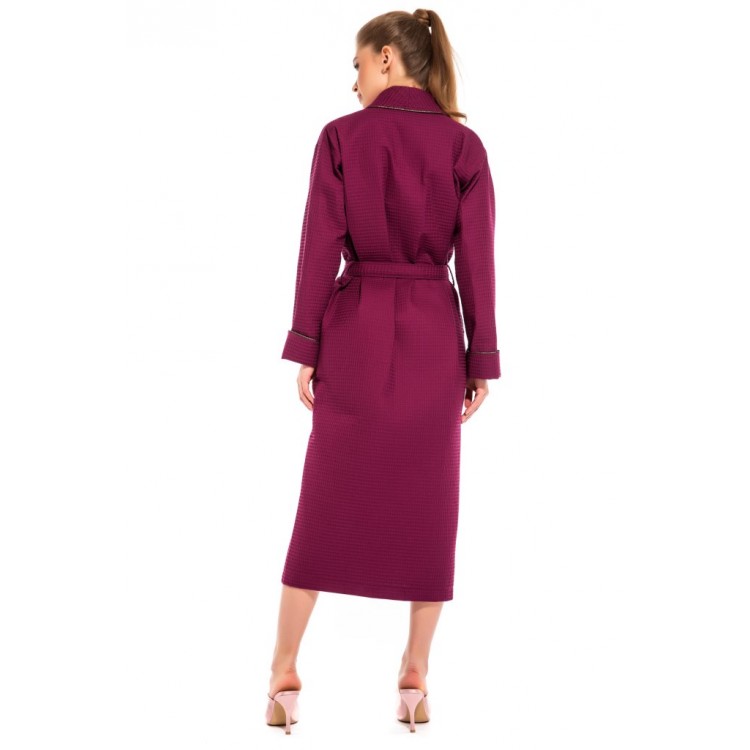 Женский вафельный халат 721 Naturel plum, PÊCHE MONNAIE