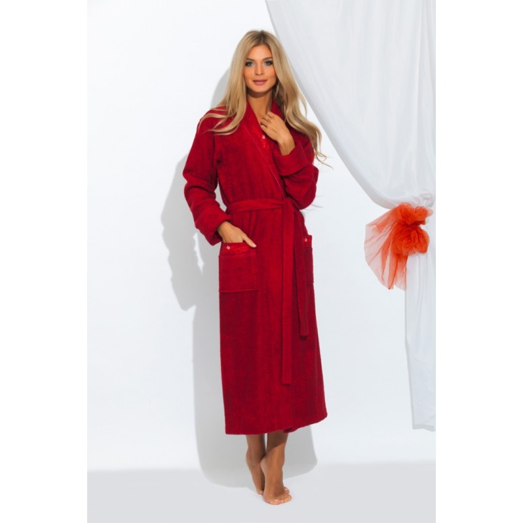 Длинный бамбуковый халат725 bordo LILY, PECHE MONNAIE