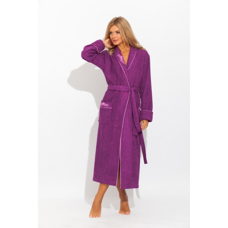Длинный бамбуковый халат725 violet  LILY, PECHE MONNAIE