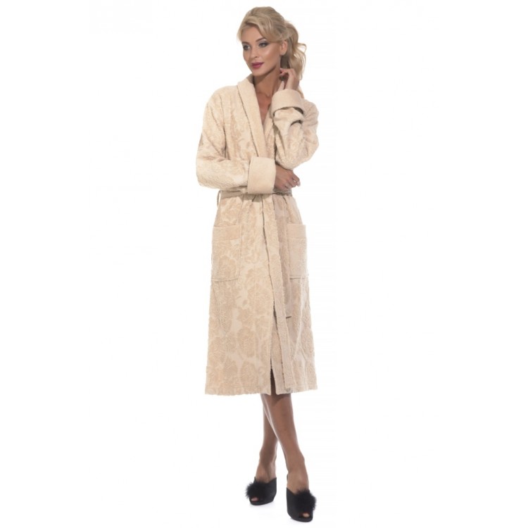 Легкий махровый халат 731-beige Casharel, PECHE MONNAIE