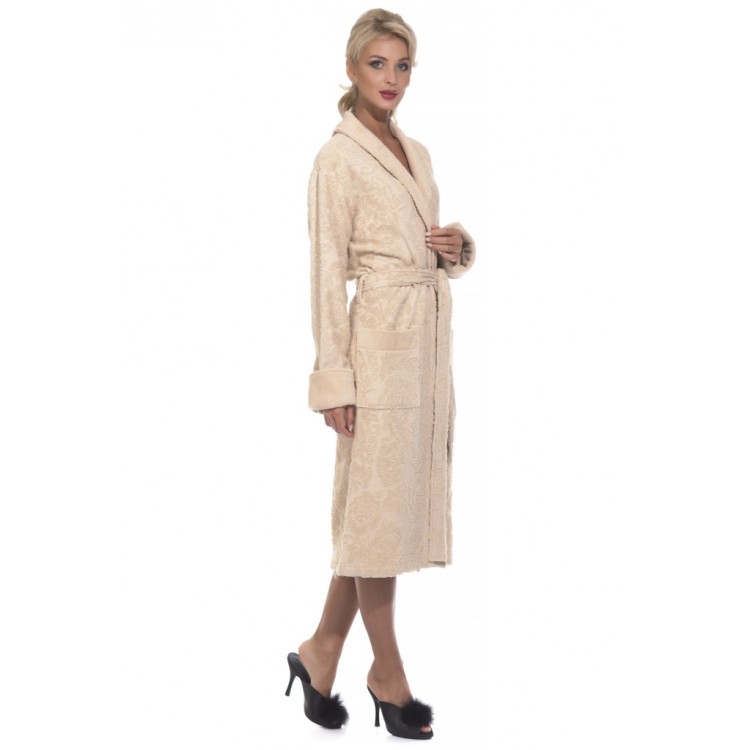 Легкий махровый халат 731-beige Casharel, PECHE MONNAIE