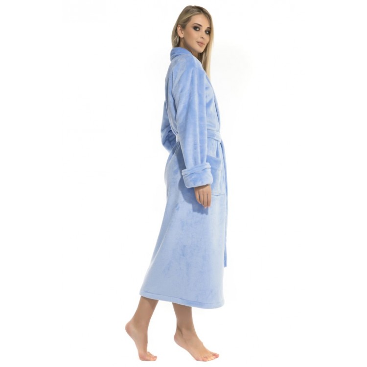 Женский махровый халат 732 blue, PECHE MONNAIE