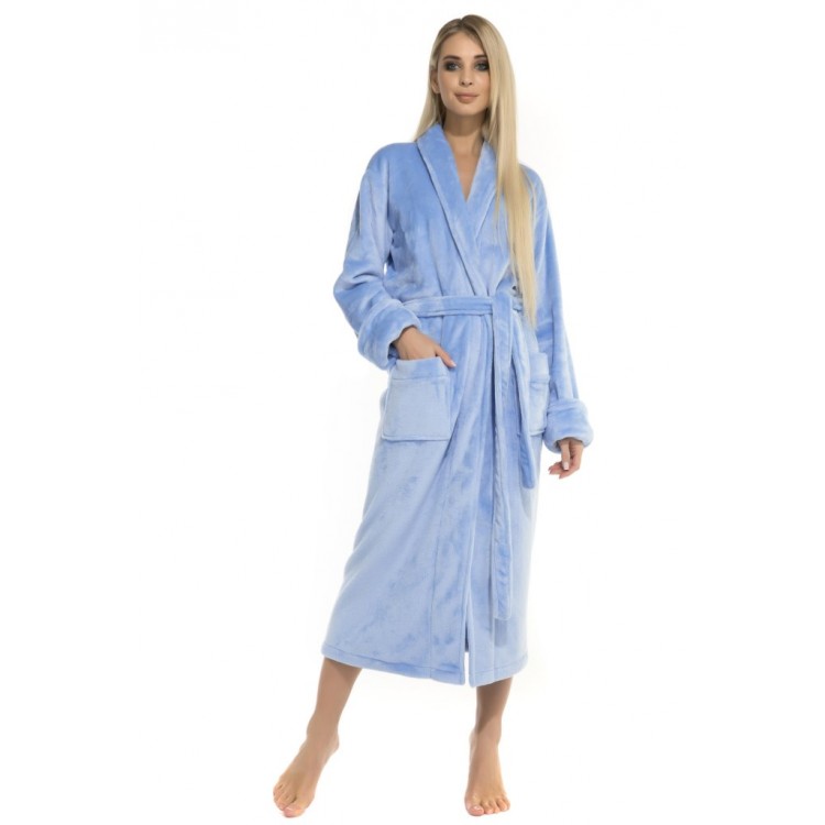 Женский махровый халат 732 blue, PECHE MONNAIE