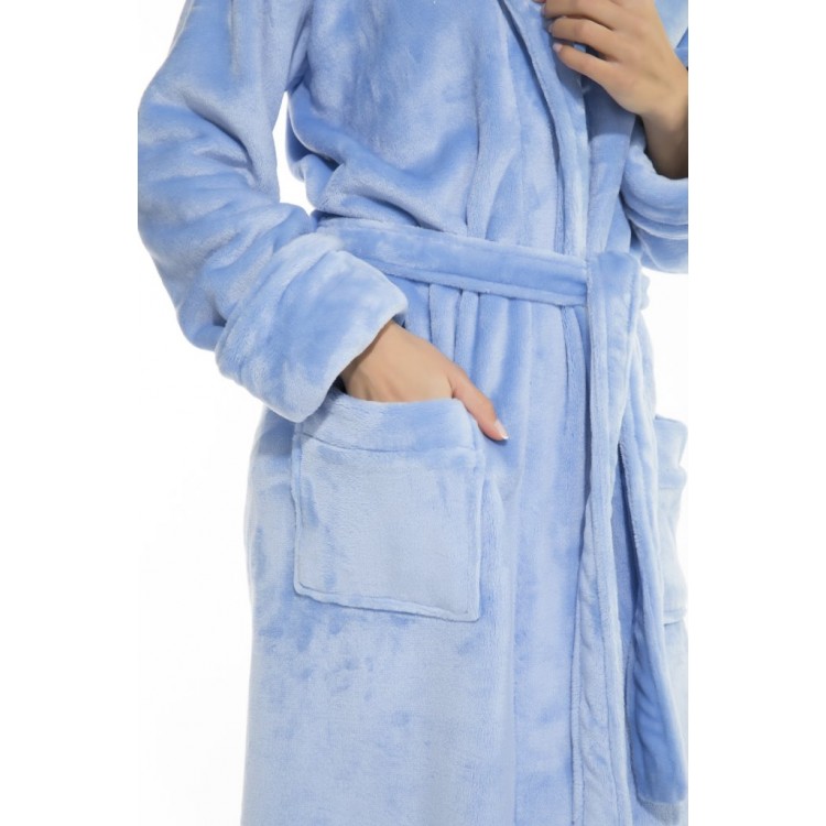 Женский махровый халат 732 blue, PECHE MONNAIE