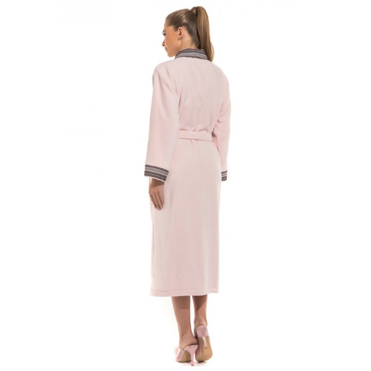 Халат женский махровый 733 Élégance pink, PÊCHE MONNAIE